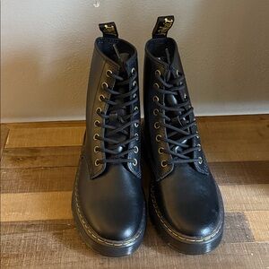 Dr Martens Black Leather Lace-Up Boots